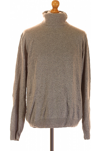 Pánský Svetr Vlněný Šedý Vel. XL