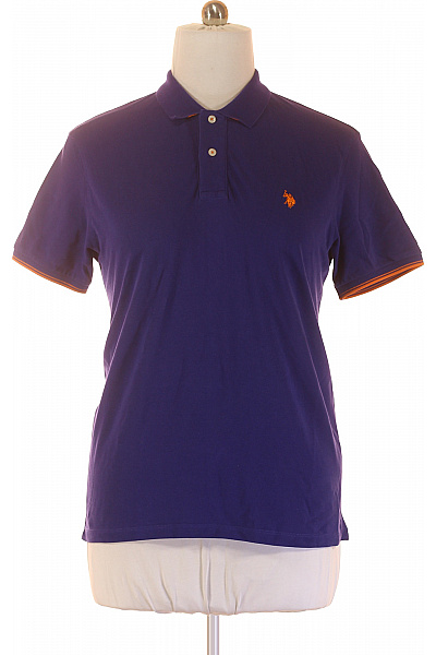 Pánské Tričko s Límečkem Fialové U.S.POLO ASSN. Vel. XL