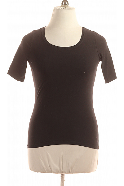 Jednoduché Dámské Tričko Černé Second Hand Vel. L