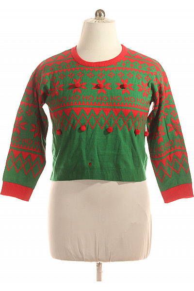 BRAVE SOUL Dámský Svetr Vánoční Barevný Second Hand Vel. L