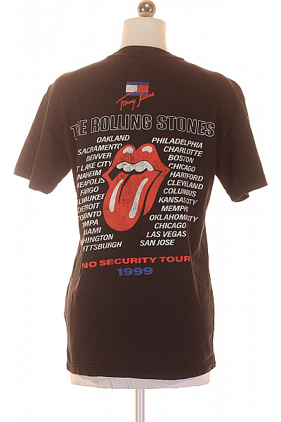 Pánské Tričko s Potiskem Černé TOMMY HILFIGER Vel. XXS