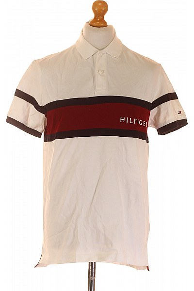 TOMMY HILFIGER Pánské Tričko S Límečkem Bílé Vel. L