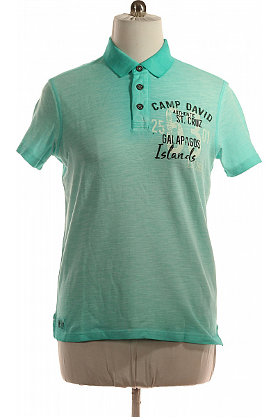 CAMP DAVID Pánské Tričko Zelené Second Hand Vel. M