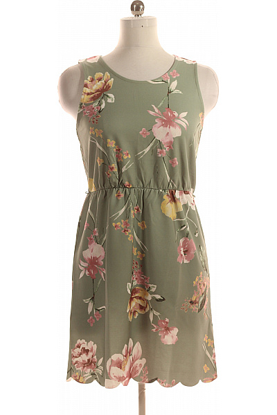  Šaty S Květinovým Potiskem Zelené Vel. 38