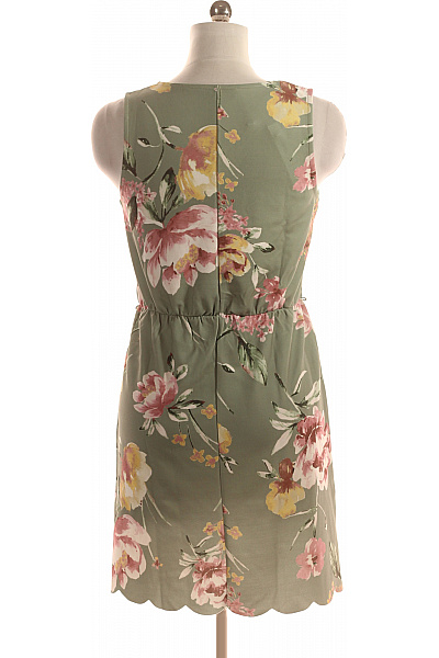  Šaty s Květinovým Potiskem Zelené Vel. 38