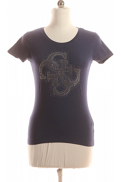 Guess Dámské Tričko S Potiskem Modré Vel. M