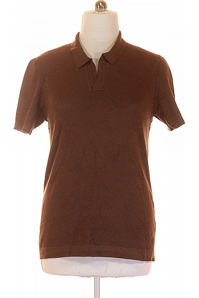 Pánské Tričko s Límečkem Hnědé Second hand Vel. L