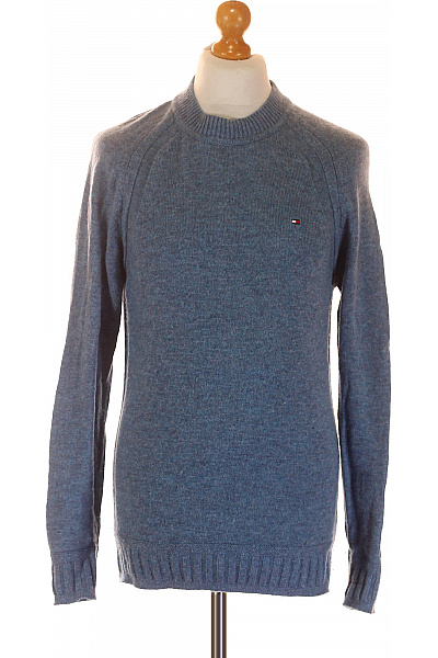 TOMMY HILFIGER Pánský Svetr Vlněný Modrý Vel. S