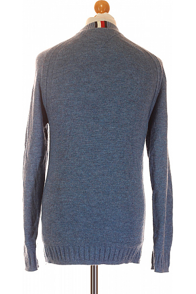 TOMMY HILFIGER Pánský Svetr Vlněný Modrý Vel. S