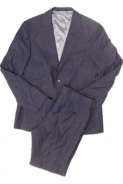 Pánský Komplet Vlněný Modrý WILVORST Vel. 48