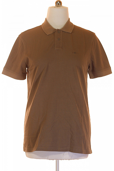 Hugo Boss Pánské Tričko S Límečkem Hnědé Second Hand Vel. L