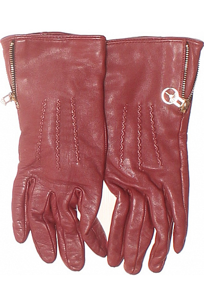 Rukavice Kožené Vínová