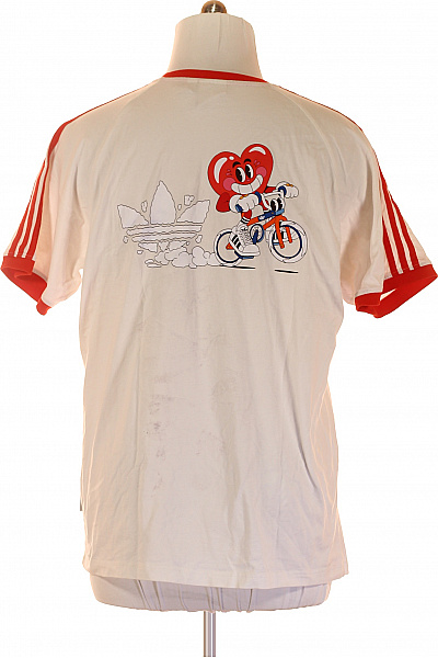Pánské Tričko s Potiskem Bílé ADIDAS Vel. XL