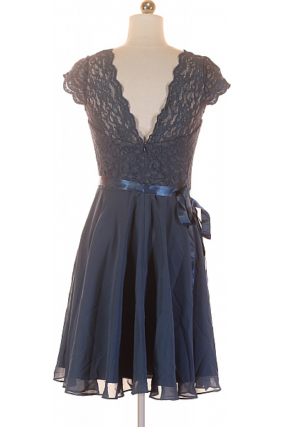  Šaty s Krajkou Modré Swing