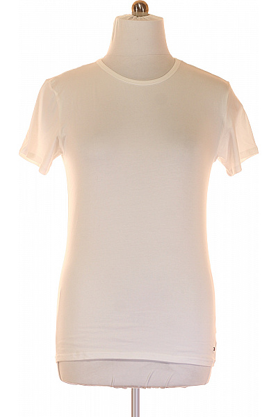 Jednoduché Pánské Tričko Bílé TOMMY HILFIGER Vel. L