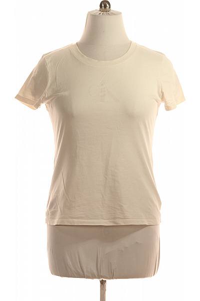 Jednoduché Dámské Tričko Béžové Calvin Klein Vel. XL