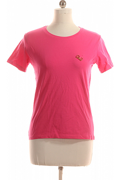 VERSACE Jednoduché Dámské Tričko Růžové Second Hand Vel. L