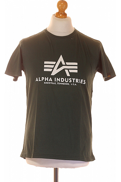 Alpha Industries Pánské Tričko s Potiskem Zelené Vel. S