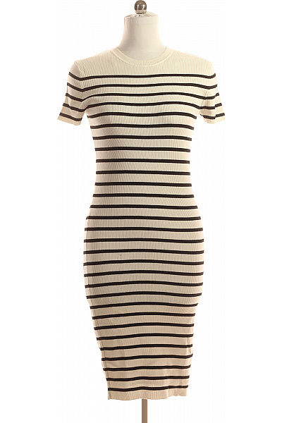 Primark  Šaty Pletené Černobílé Second Hand Vel. L