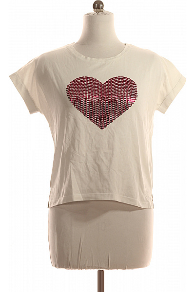 Dámské Tričko s Potiskem Bílé Vel. S