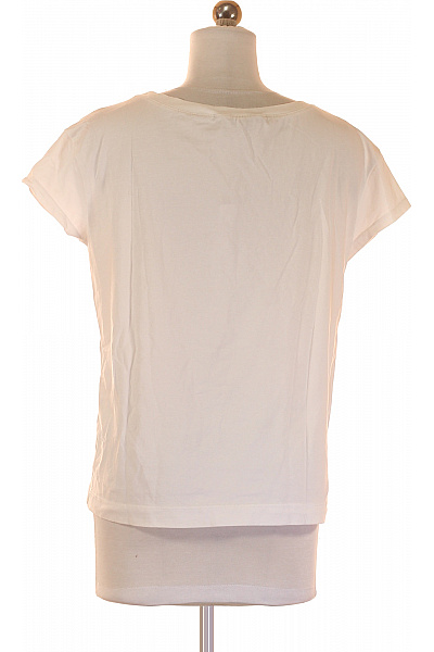 Dámské Tričko s Potiskem Bílé MOSCHINO Second hand