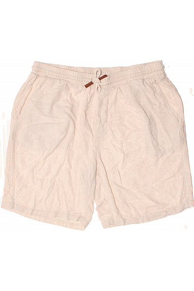 Pánské Kraťasy s Kapsami Lněné Béžové Second hand Vel. XXL | Unimoda | obrázek 2