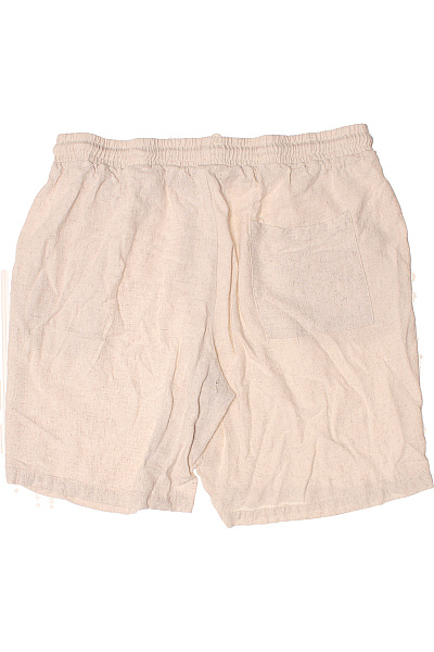 Pánské Kraťasy s Kapsami Lněné Béžové Second hand Vel. XXL | Unimoda | obrázek 3