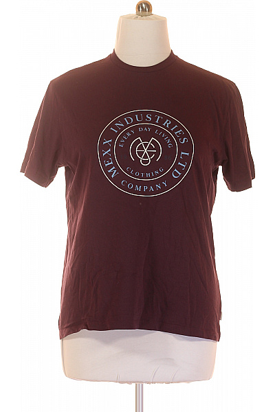 Pánské Tričko S Potiskem Vínová Mexx Second Hand Vel. XL