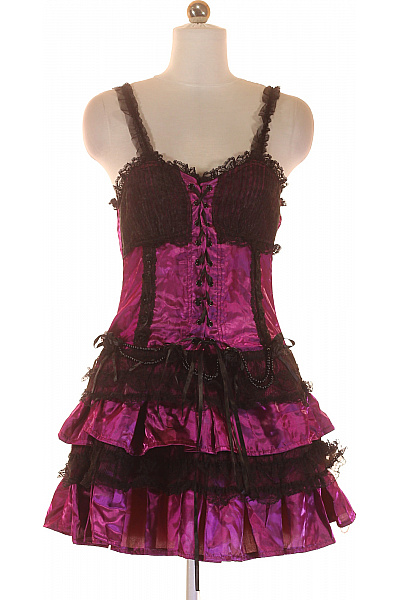  Šaty S Ramínky Fialové Living Dead Vel. S