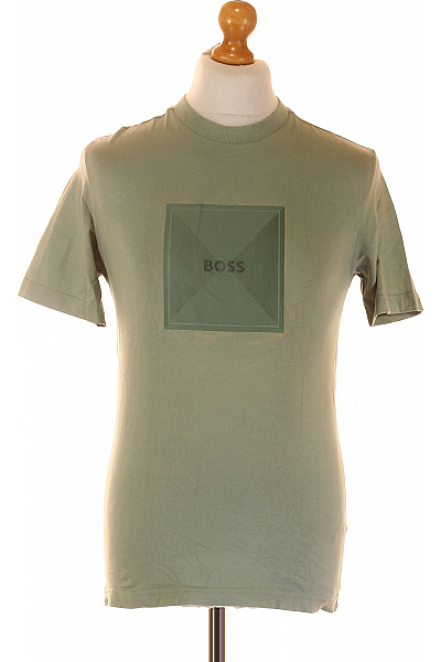 Hugo Boss Pánské Tričko S Potiskem Zelené Second Hand Vel. XS