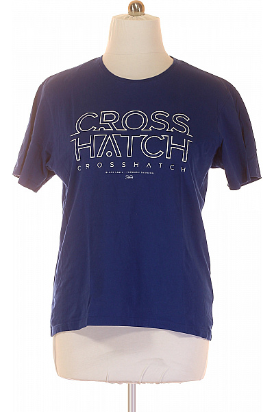 Pánské Tričko s Potiskem Modré Crosshatch Vel. XL
