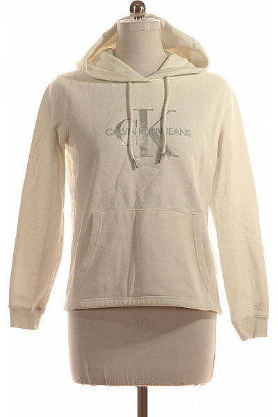 Calvin Klein Dámská Mikina Bez Zapínání Bílá Vel. M