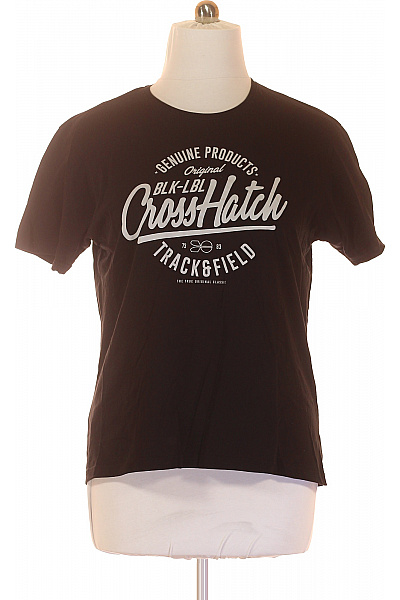 Pánské Tričko s Potiskem Černé Crosshatch Vel. XL