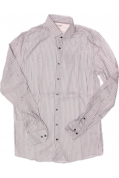 Vzorovaná Pánská Košile Modrá OLYMP Second hand Vel. 40