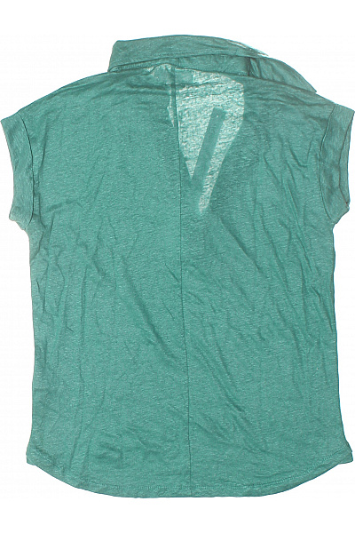 Dámské Tričko Lněné Zelené NOTSHY Vel. XS