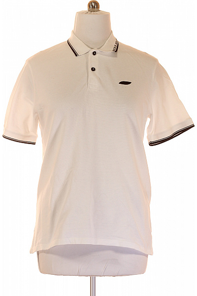 Pánské Tričko s Límečkem Bílé JACK & JONES Vel. XL