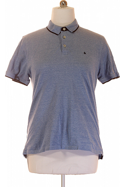 JACK & JONES Pánské Tričko s Límečkem Modré Vel. XXL