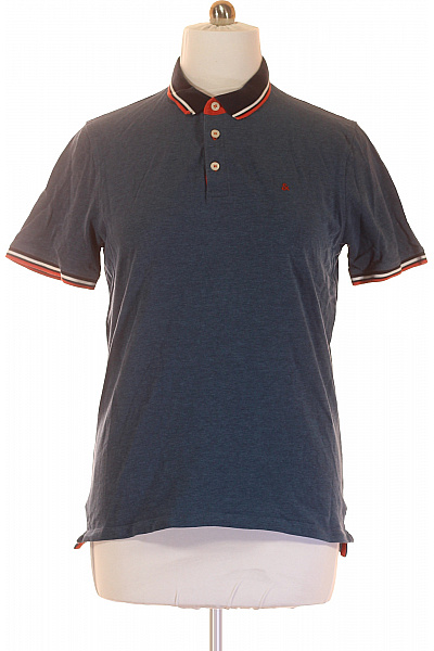 JACK & JONES Pánské Tričko Modré Second hand Vel. XXL