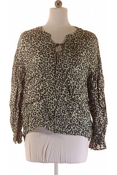 Vzorovaná  Halenka Zelená Cream Vel. 40