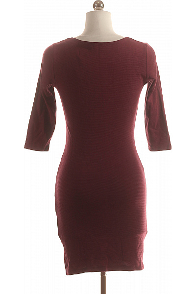 MANGO Tričkové  Šaty Vínová Vel. S