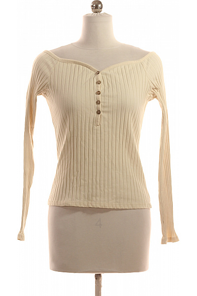 Jednoduché Dámské Tričko Béžové Vel. S