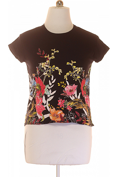 Dámské Tričko s Potiskem Černé STRADIVARIUS Vel. L