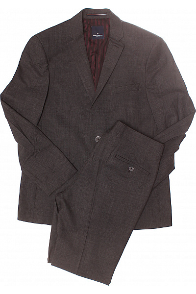 DANIEL HECHTER Společenský Oblek Polyesterový Šedý