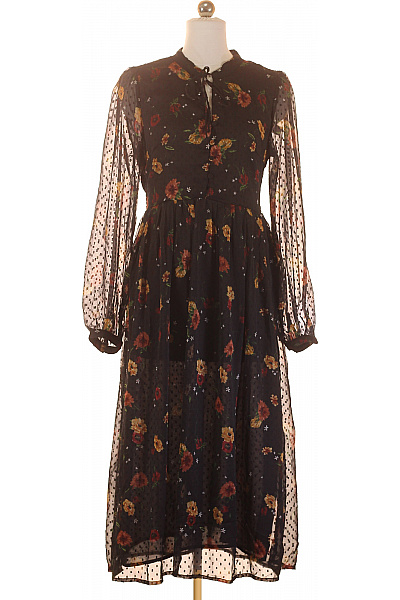 ONLY  Šaty s Květinovým Potiskem Černé Vel. M