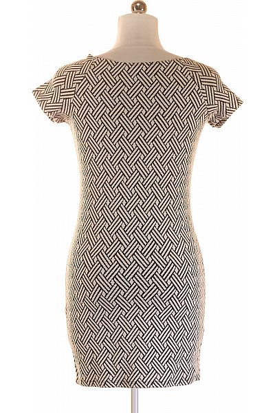  Šaty Pletené Černobílé MANGO Vel. M