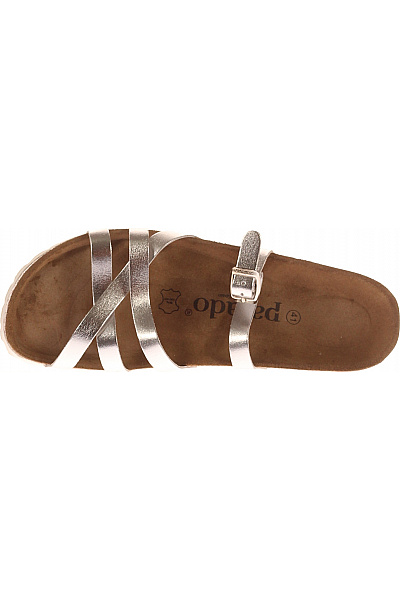 Dámské Pantofle Kožené Stříbrné Palado Vel. 41