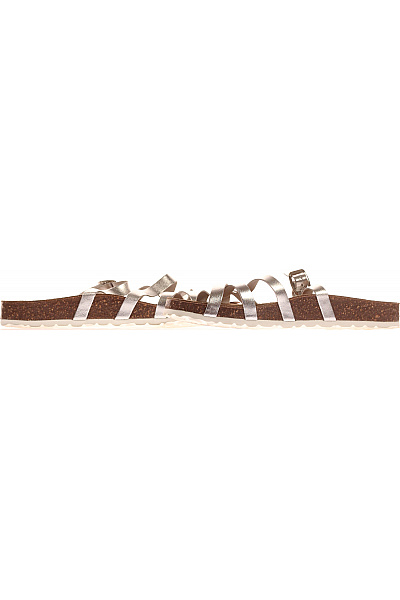 Dámské Pantofle Kožené Stříbrné Palado Vel. 41