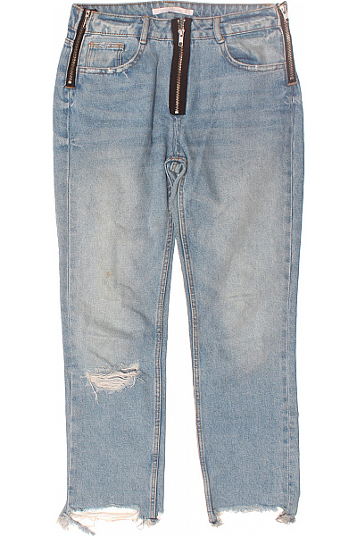 ZARA Roztrhané Dámské Džíny Modré Vel. 34