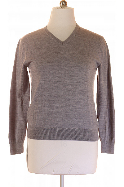 Dámský Svetr Vlněný Šedý Second hand Vel. XL