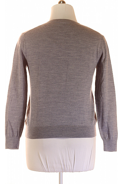 Dámský Svetr Vlněný Šedý Second hand Vel. XL